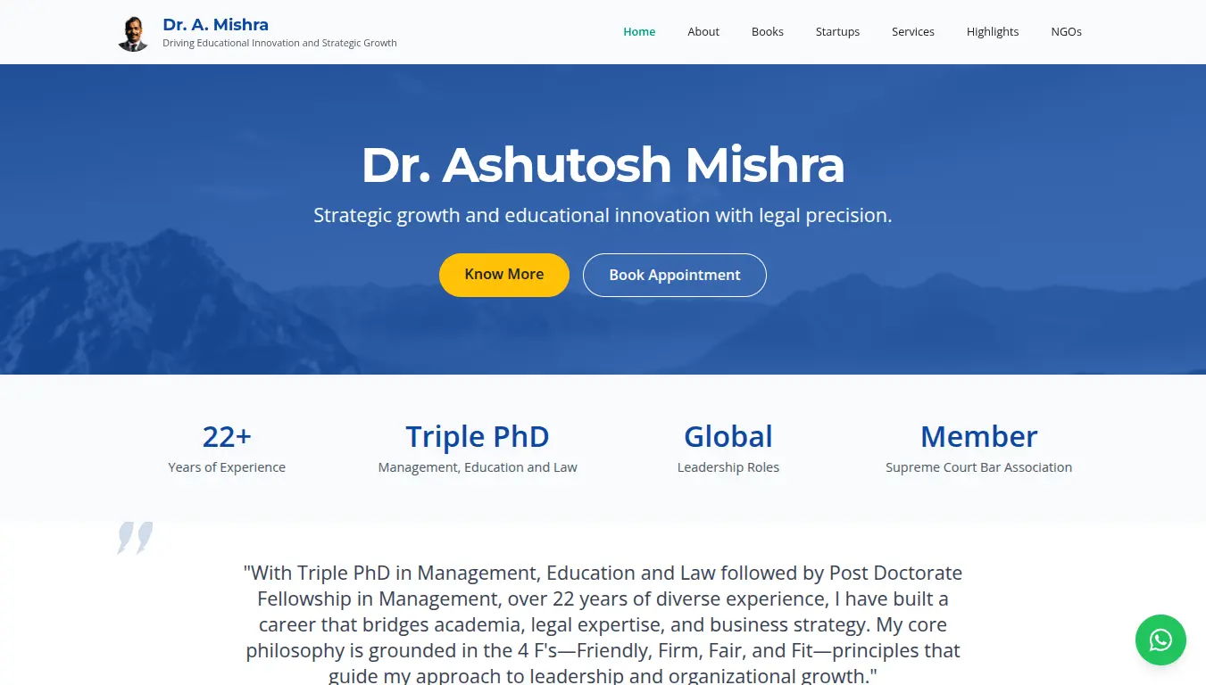 Dr Portfolio personal brand website screenshot