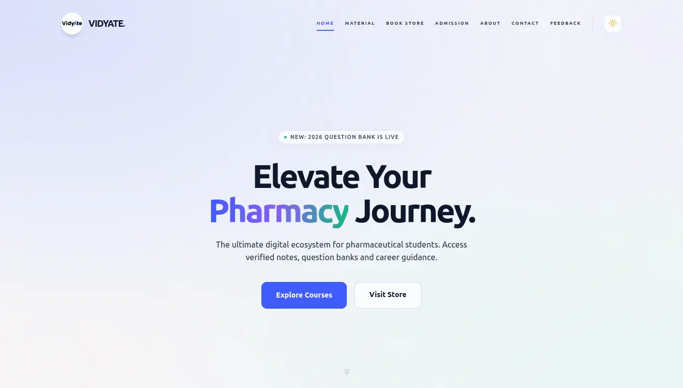 Vidyate e-commerce platform screenshot